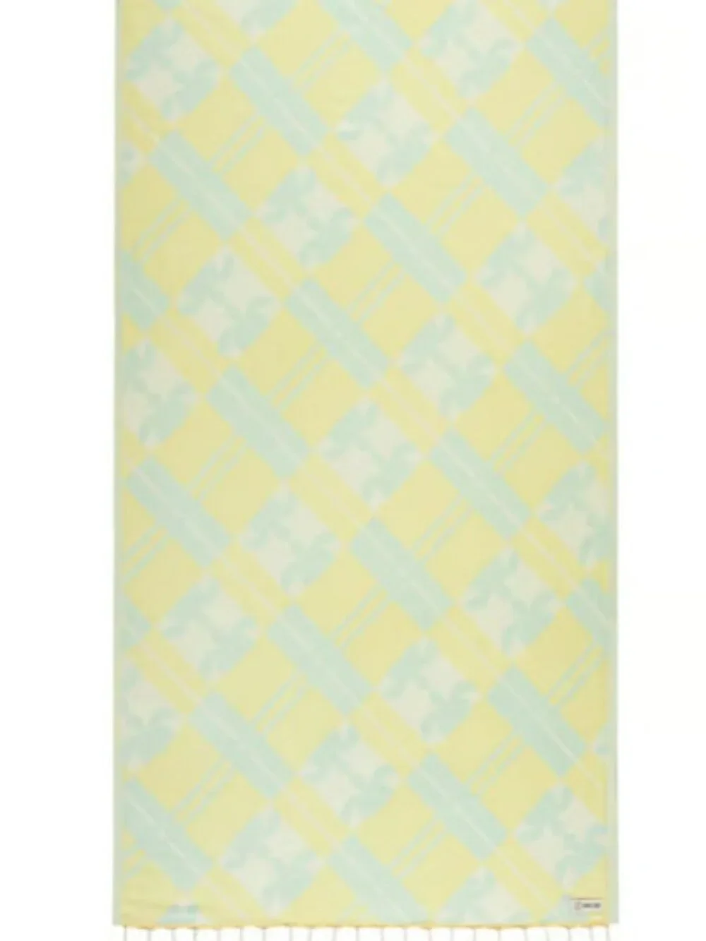 Sand Cloud Turtle Plaid Towel Yellow Green Save the Fishes New!